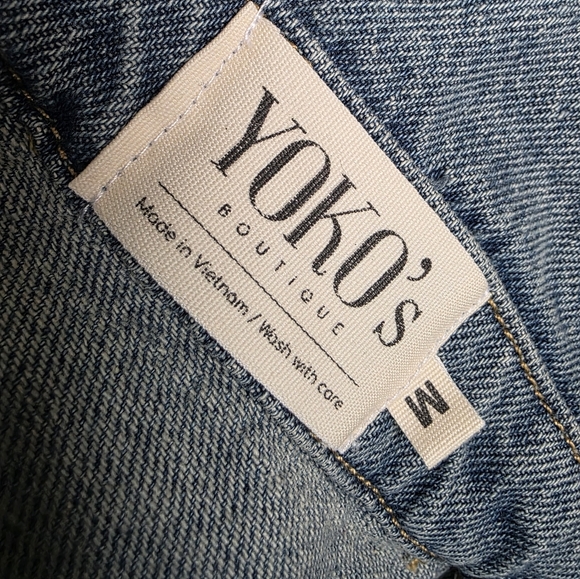 Yoko's Sleeveless Denim Jean Maxi Dress Snap Down Sz M - Picture 2 of 9